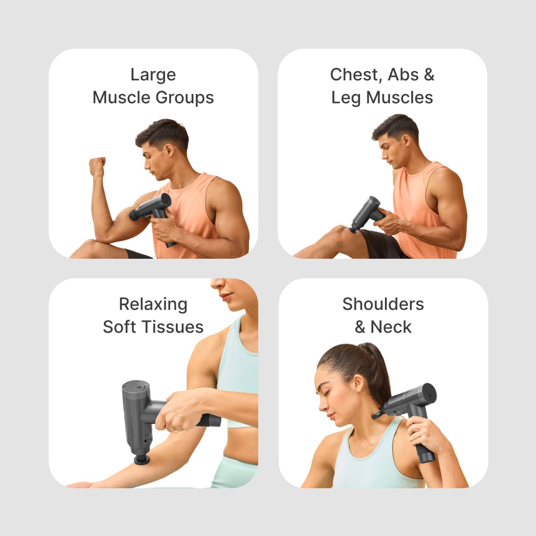 Deep Tissue Massage Gun | Rechargeable Whole Body Massager with 6 Speed Levels