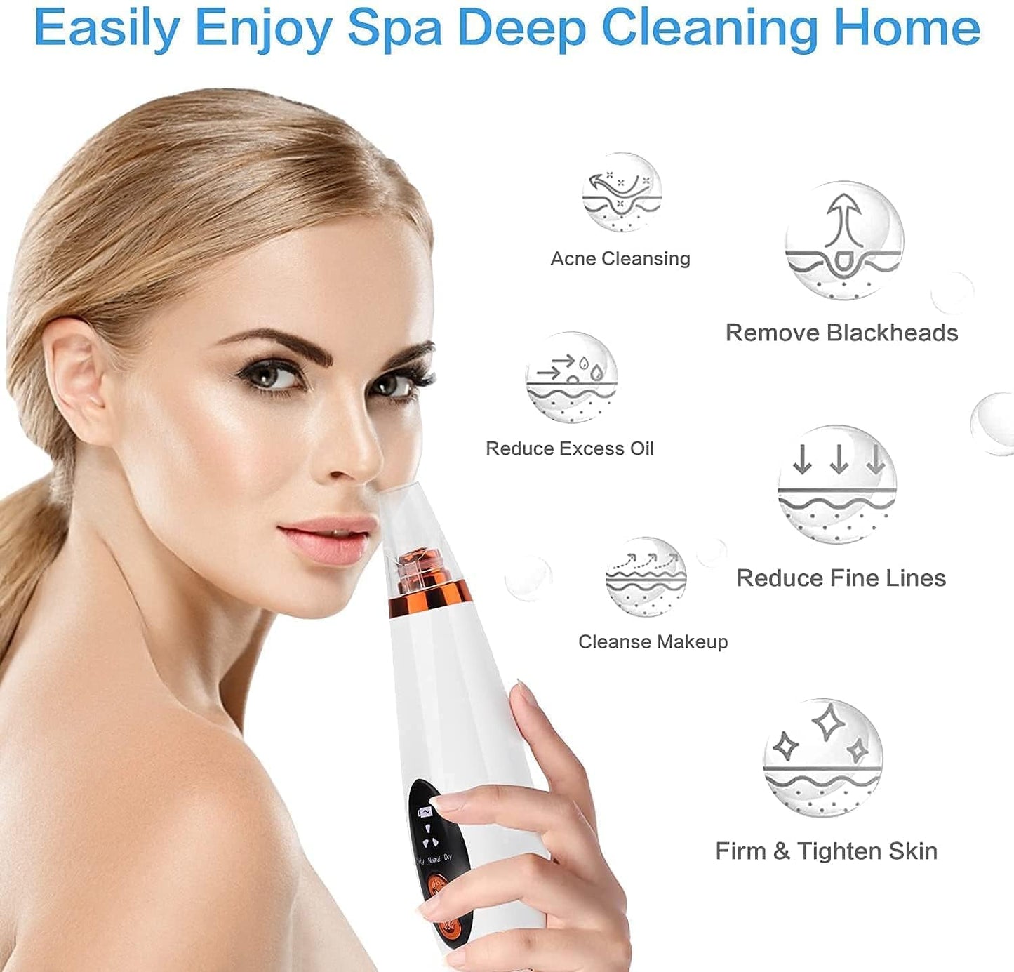 6-in-1 Blackhead Remover Vacuum | Electric Pore Cleaner & Acne Suction Tool (White) – CozyEdge