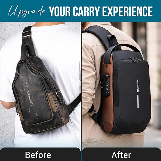 Anti-Theft Sling Bag with USB Charging Port – Crossbody Chest Bag for Men & Women