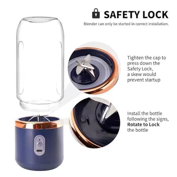 Portable Blender for Smoothies & Juices | 400ml Rechargeable Juicer Bottle
