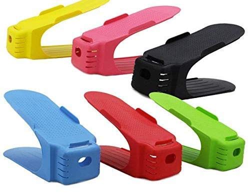 6-Piece Double Layer Shoe Rack Organizer | Space-Saving Adjustable Shoe Holders