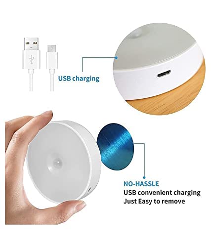 Wireless Motion Sensor Night Light | USB Rechargeable LED Wall Lamp for Home