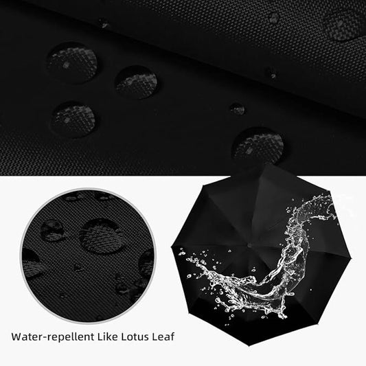 Mini Travel Umbrella with Case | UV Protection Compact Rain & Sun Umbrella (Black)