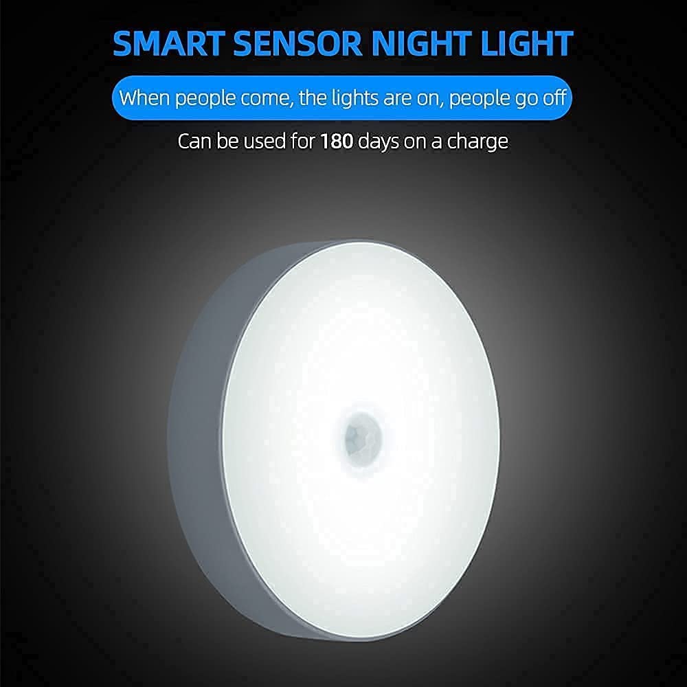Wireless Motion Sensor Night Light | USB Rechargeable LED Wall Lamp for Home
