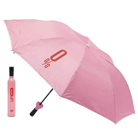 Bottle Shape Double Layer Umbrella | Windproof UV Protection Travel Umbrella (Pink)