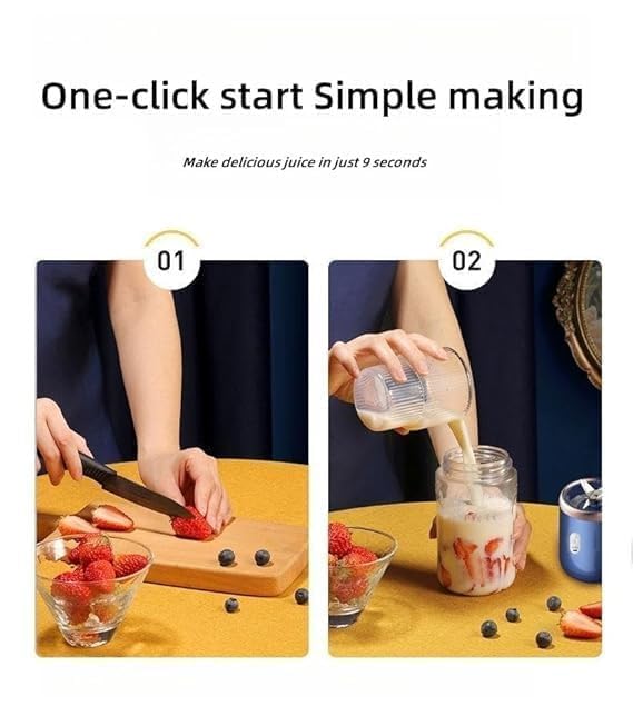 Portable Blender for Smoothies & Juices | 400ml Rechargeable Juicer Bottle