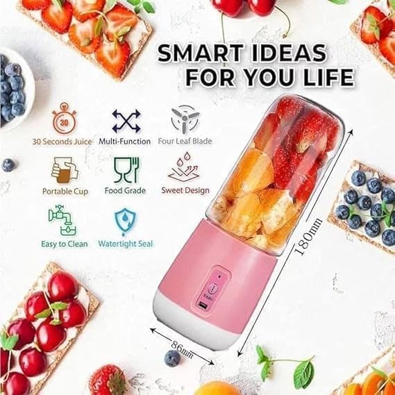 Portable Blender for Smoothies & Juices | 400ml Rechargeable Juicer Bottle