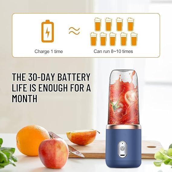 Portable Blender for Smoothies & Juices | 400ml Rechargeable Juicer Bottle