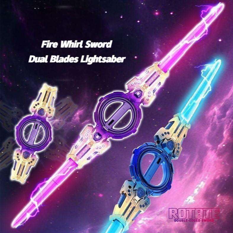 LED Light Saber Toy for Kids – Double-Edged Spin Sword with Sound