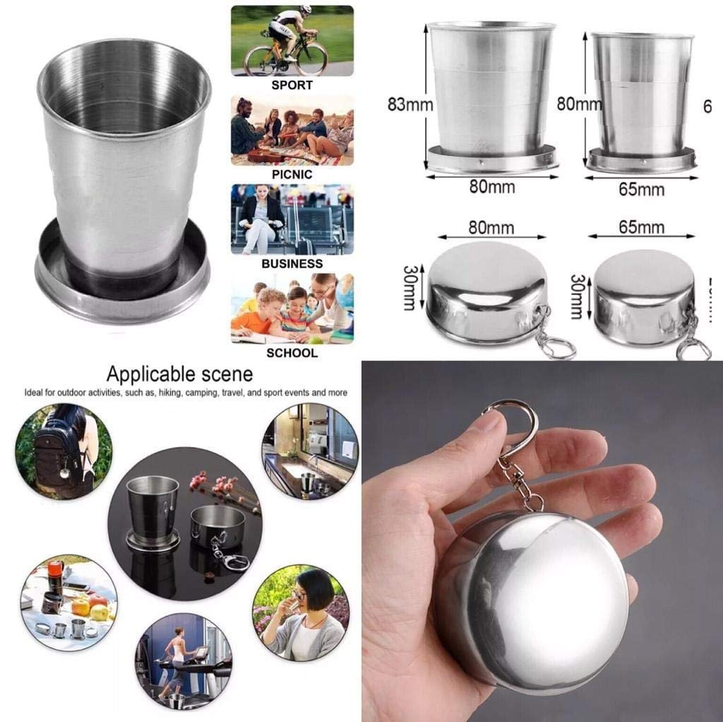 Stainless Steel Folding Travel Cup | Collapsible Camping Mug & Water Glass