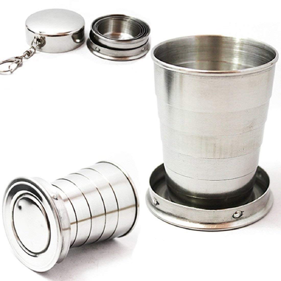 Stainless Steel Folding Travel Cup | Collapsible Camping Mug & Water Glass