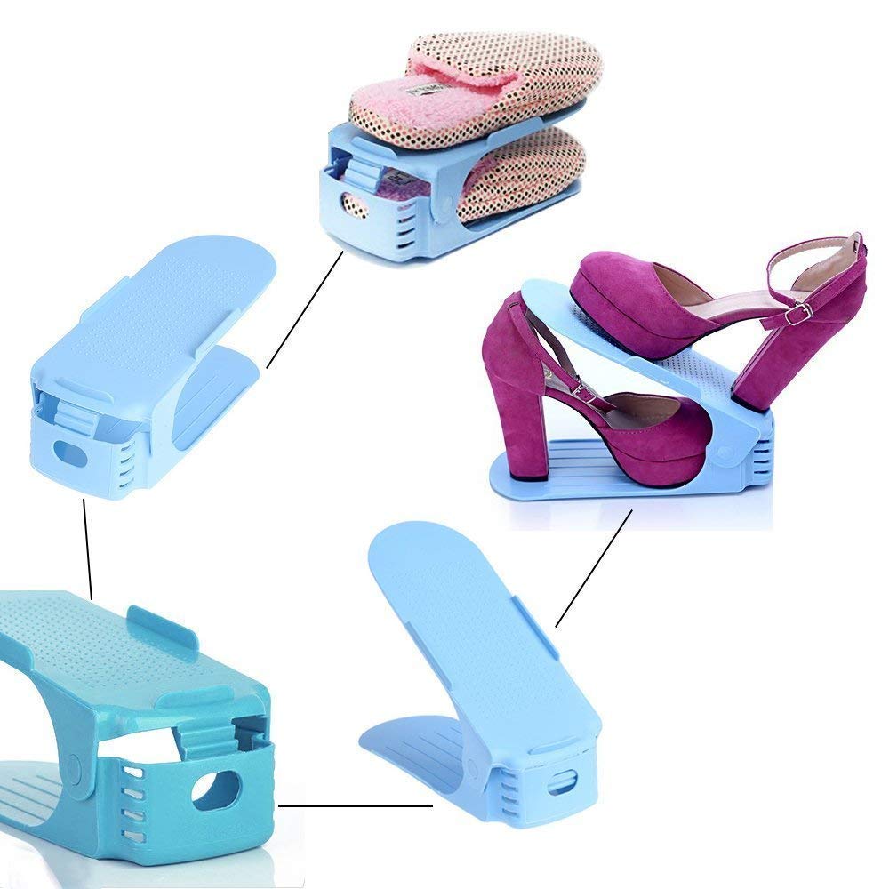 6-Piece Double Layer Shoe Rack Organizer | Space-Saving Adjustable Shoe Holders
