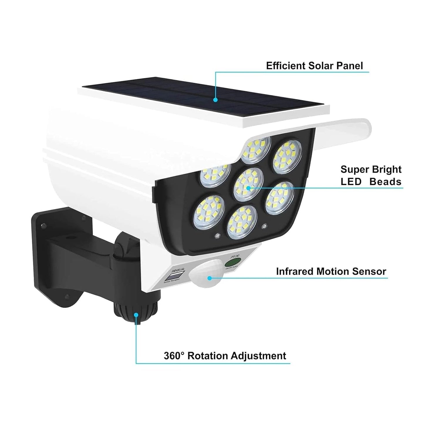 77 LED Solar Motion Sensor Security Light – IP66 Waterproof Outdoor Spotlight with Remote Control