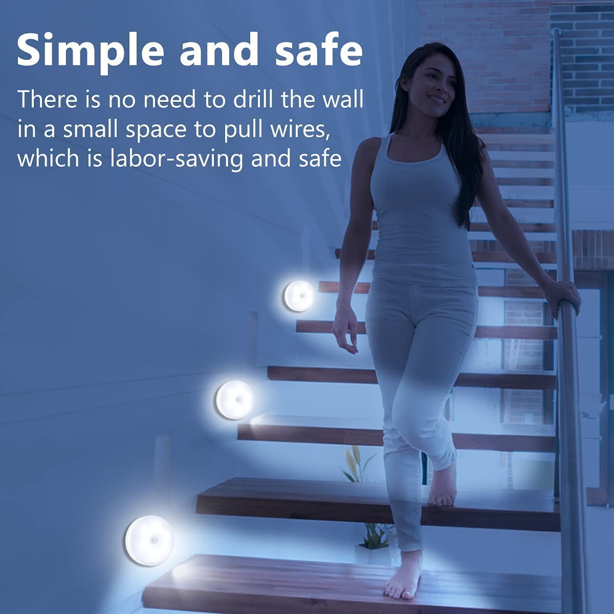 Wireless Motion Sensor Night Light | USB Rechargeable LED Wall Lamp for Home
