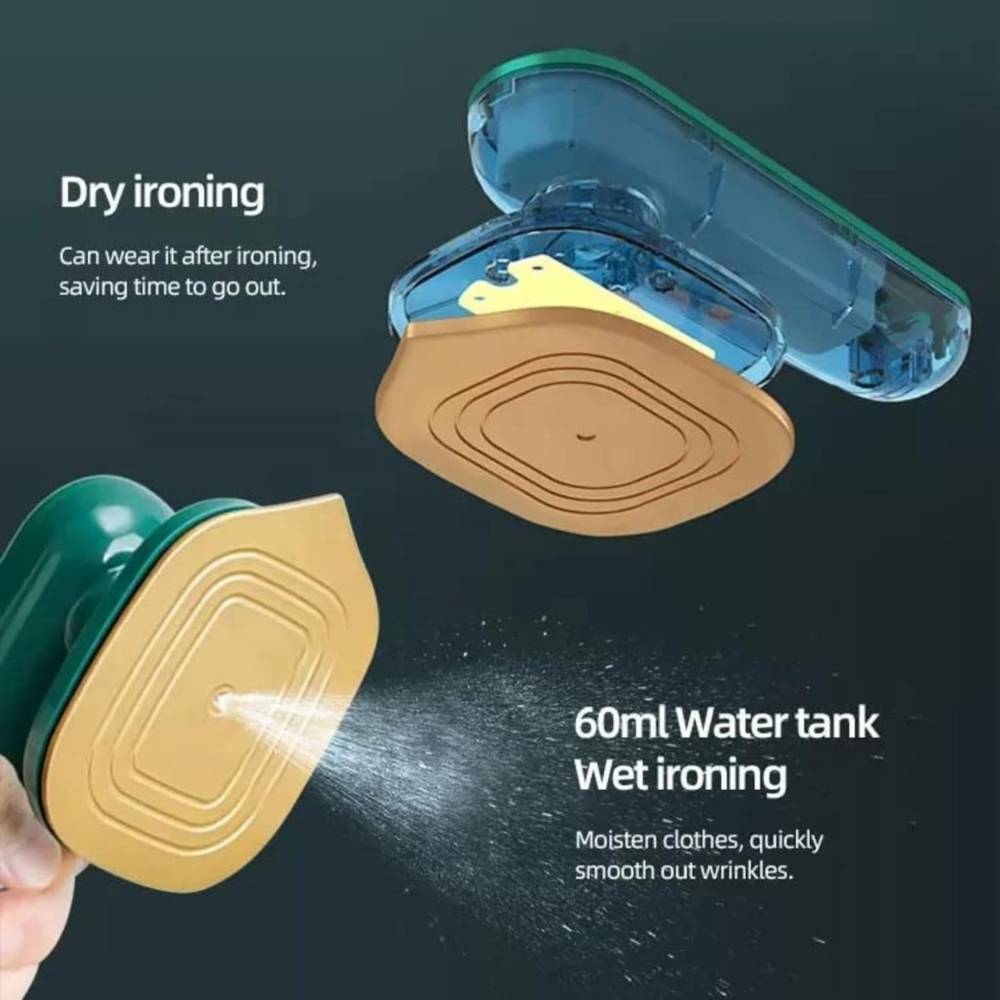 Portable Handheld Steam Iron | Mini Dry & Wet Garment Steamer for Home & Travel