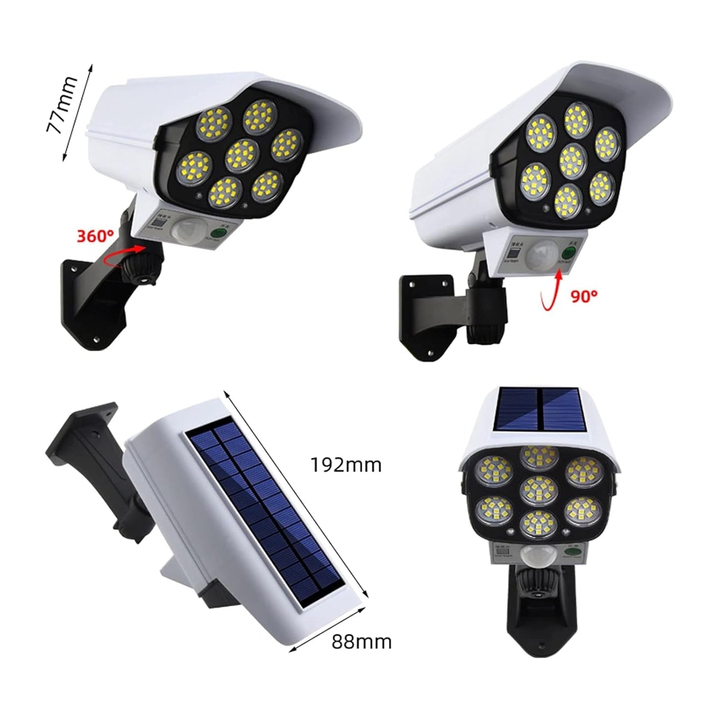 77 LED Solar Motion Sensor Security Light – IP66 Waterproof Outdoor Spotlight with Remote Control