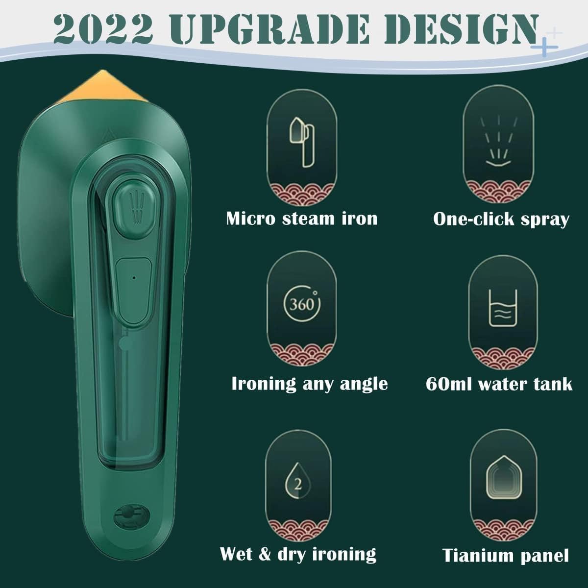 Portable Handheld Steam Iron | Mini Dry & Wet Garment Steamer for Home & Travel