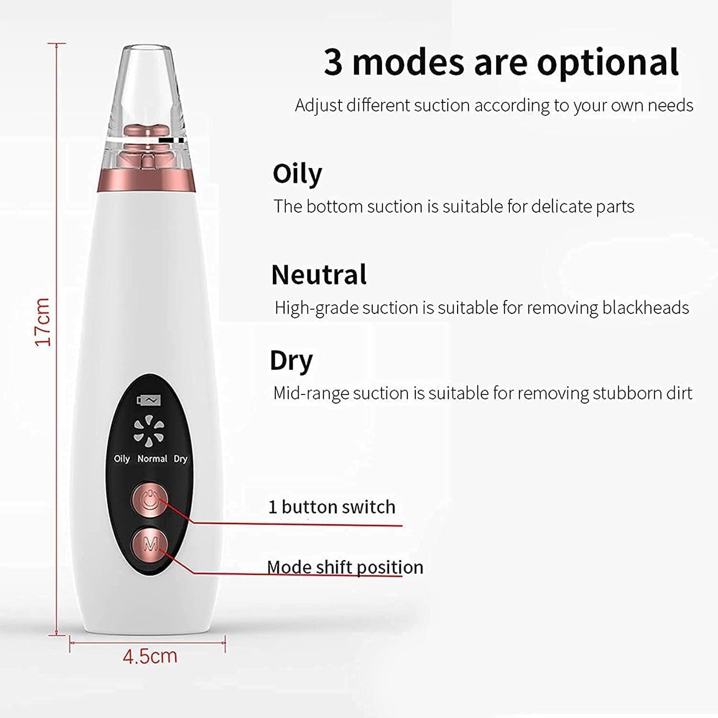 6-in-1 Blackhead Remover Vacuum | Electric Pore Cleaner & Acne Suction Tool (White) – CozyEdge
