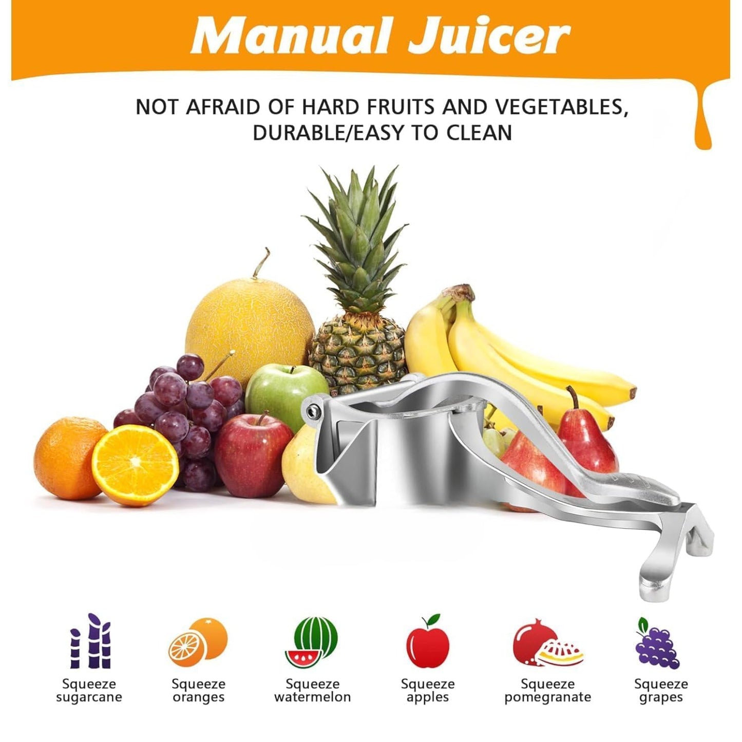 Hand Press Lemon Juicer | Heavy-Duty Aluminum Citrus Fruit Squeezer