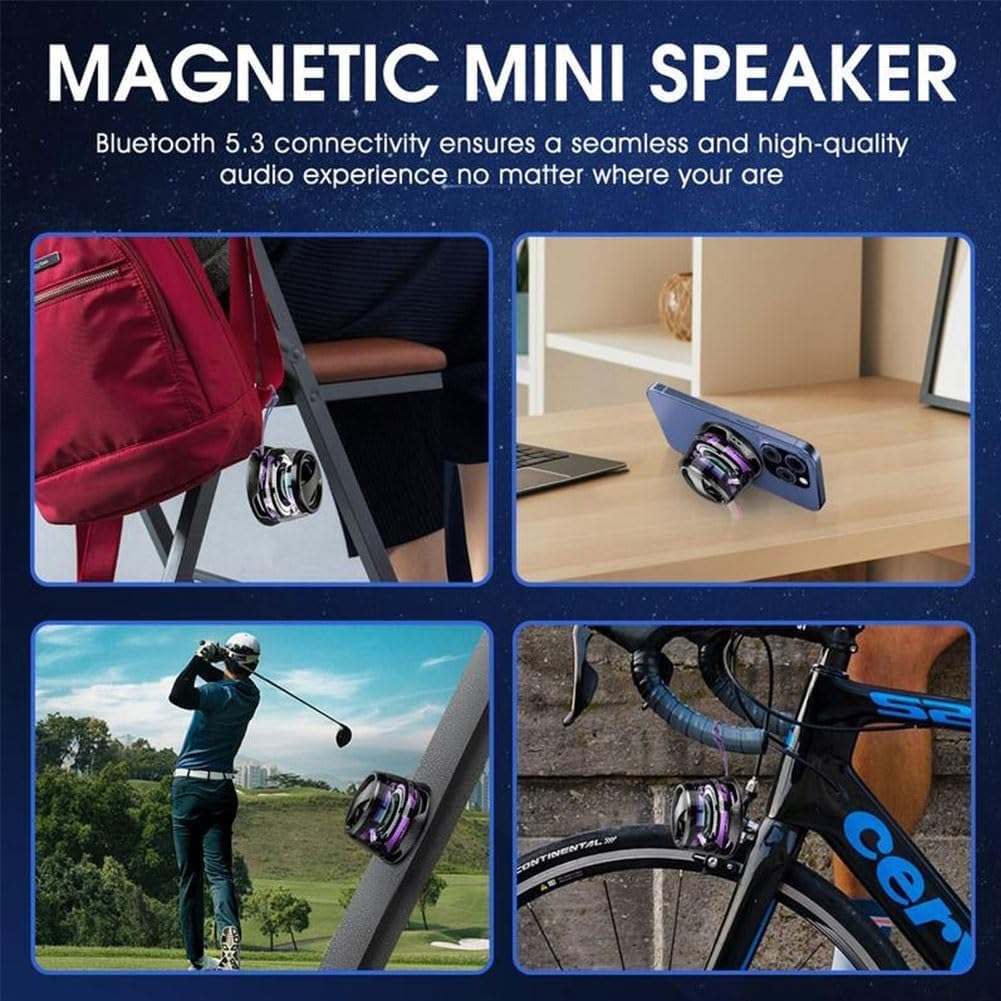 Magnetic Bluetooth Speaker | RGB Light, Phone Stand & 3D Surround Sound