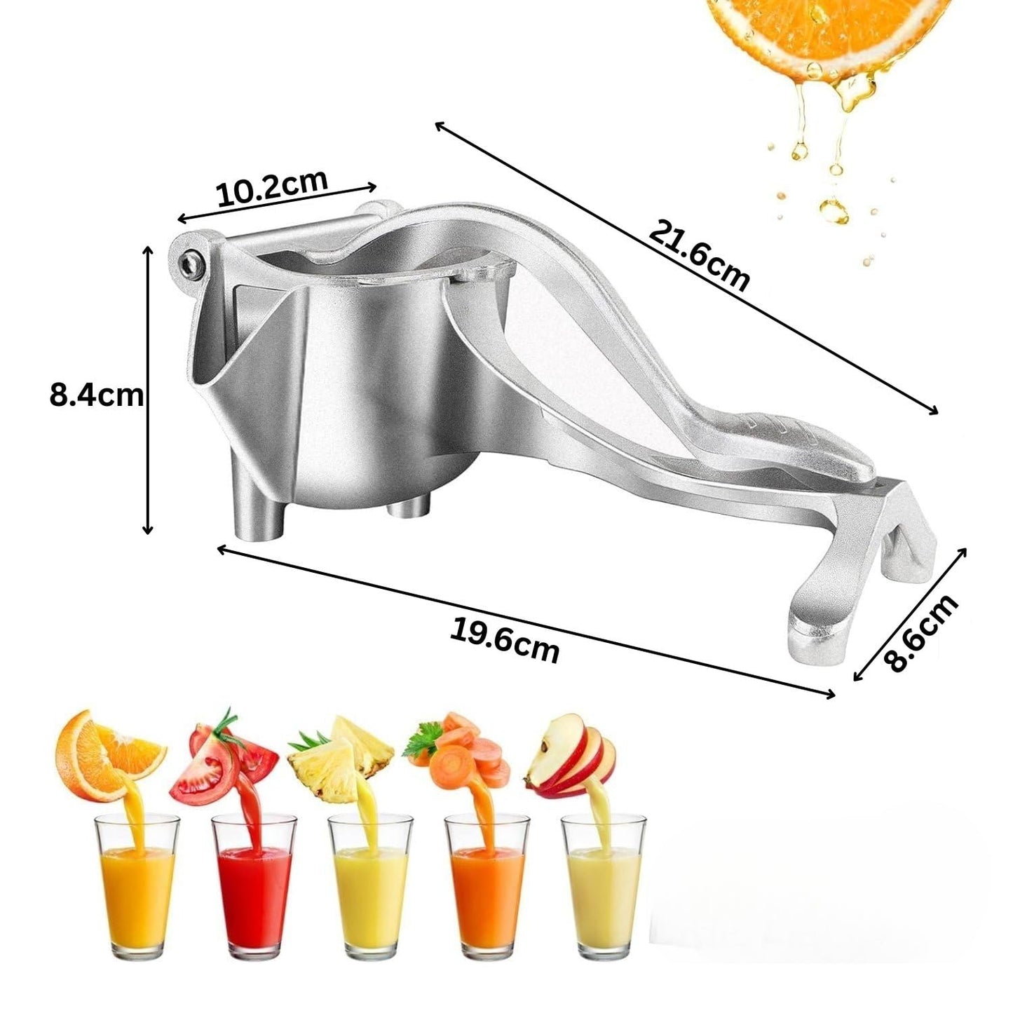 Hand Press Lemon Juicer | Heavy-Duty Aluminum Citrus Fruit Squeezer