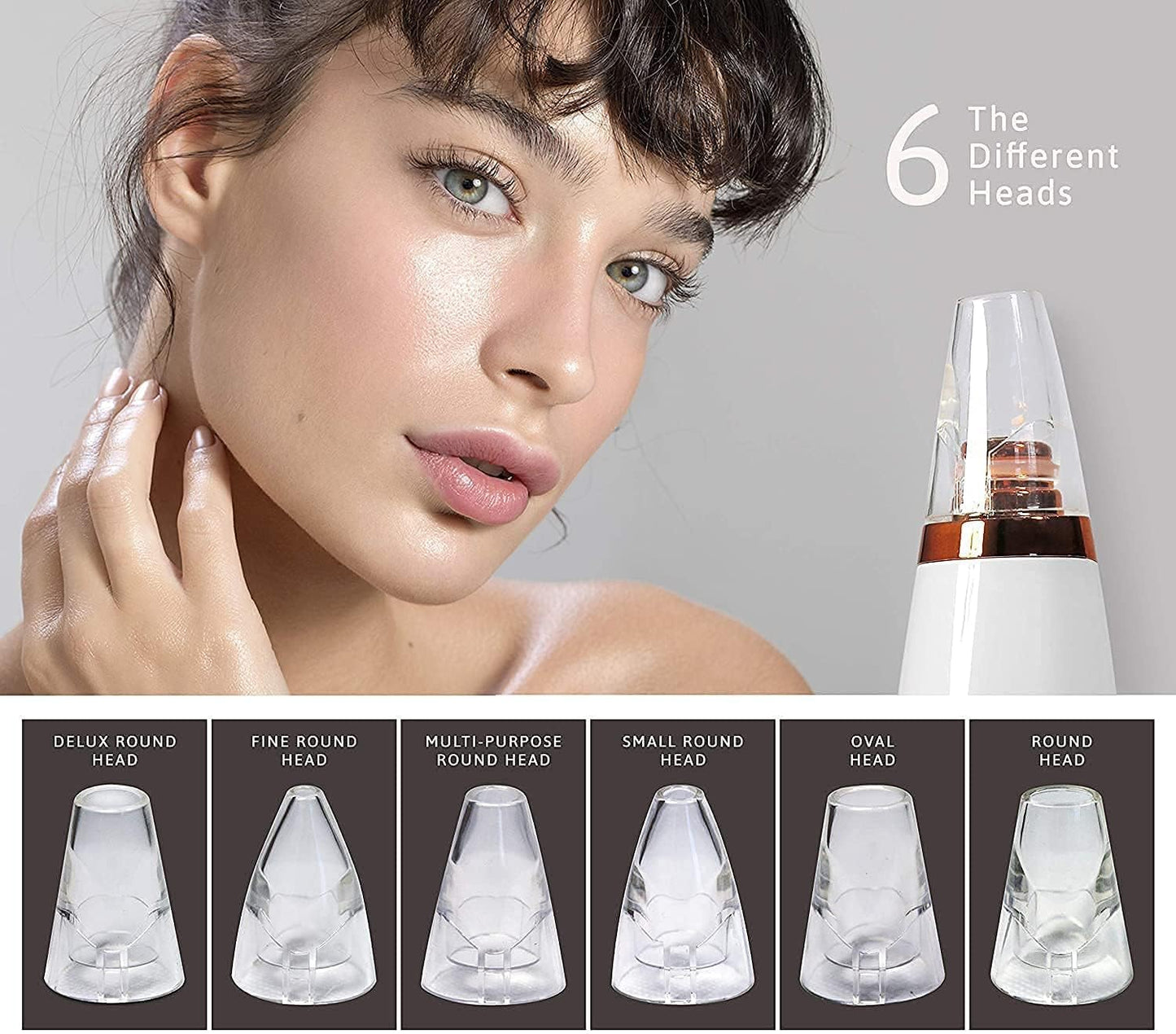 6-in-1 Blackhead Remover Vacuum | Electric Pore Cleaner & Acne Suction Tool (White) – CozyEdge
