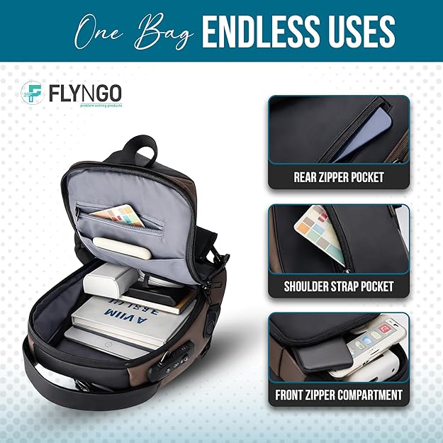 Anti-Theft Sling Bag with USB Charging Port – Crossbody Chest Bag for Men & Women