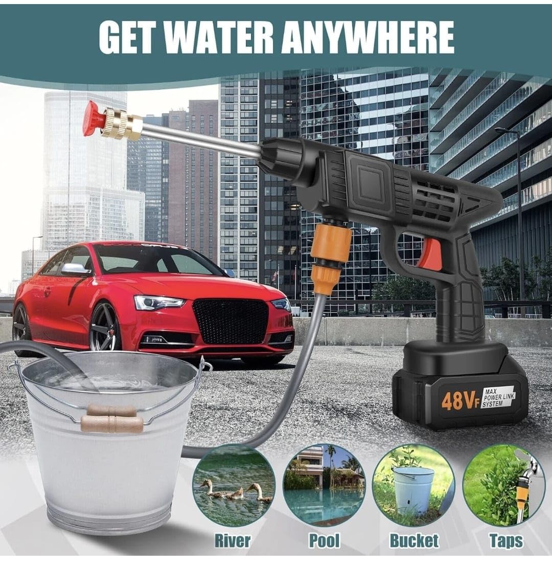 Cordless High Pressure Washer | 48V Portable Power Cleaner with Extension Rod