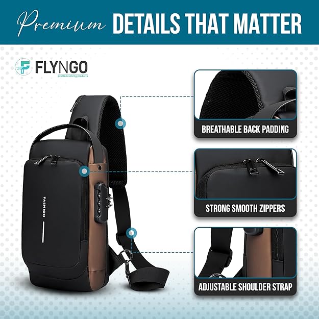Anti-Theft Sling Bag with USB Charging Port – Crossbody Chest Bag for Men & Women