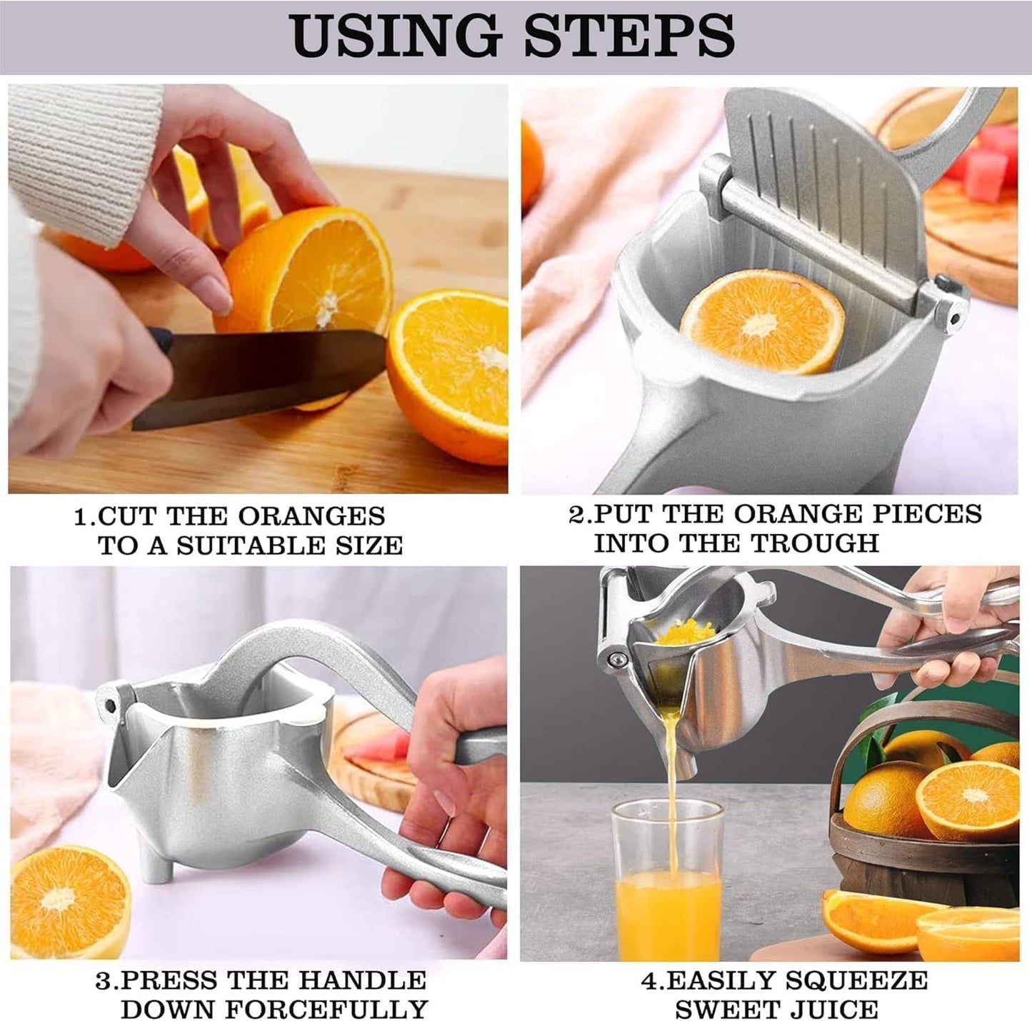 Hand Press Lemon Juicer | Heavy-Duty Aluminum Citrus Fruit Squeezer