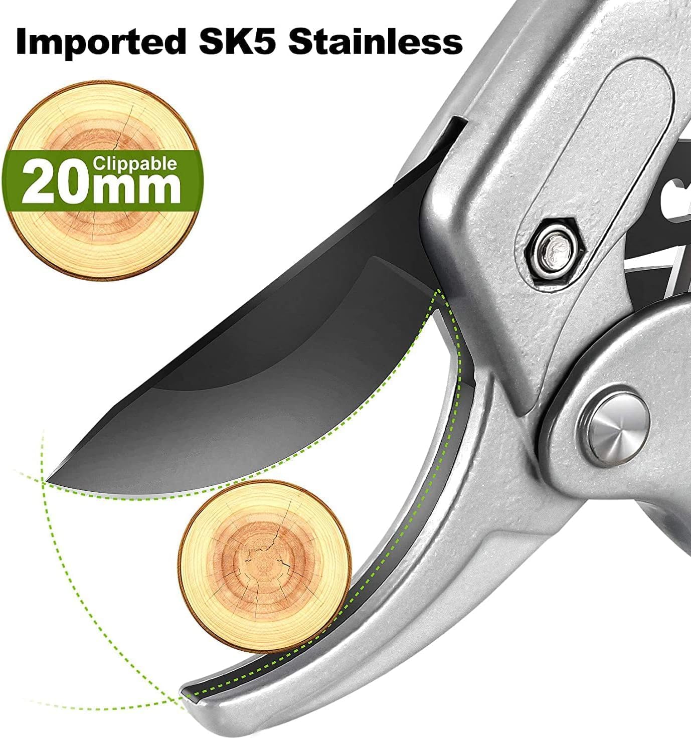 Premium SK5 Steel Garden Pruning Scissors – Precision Gardening Shears