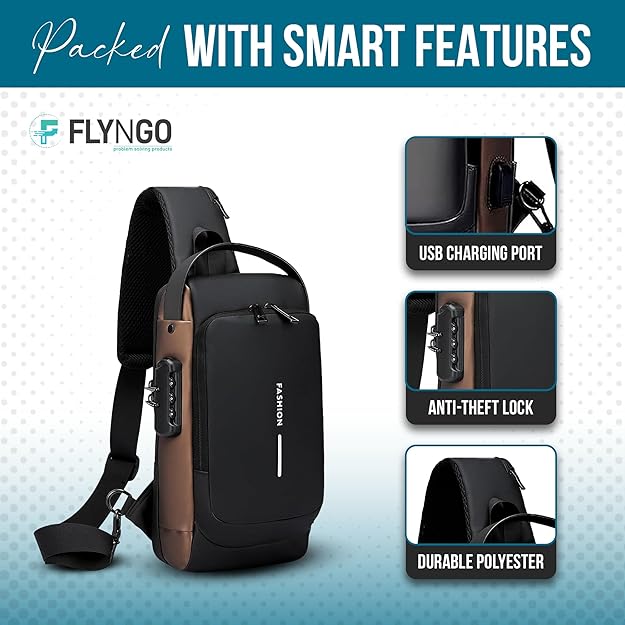 Anti-Theft Sling Bag with USB Charging Port – Crossbody Chest Bag for Men & Women