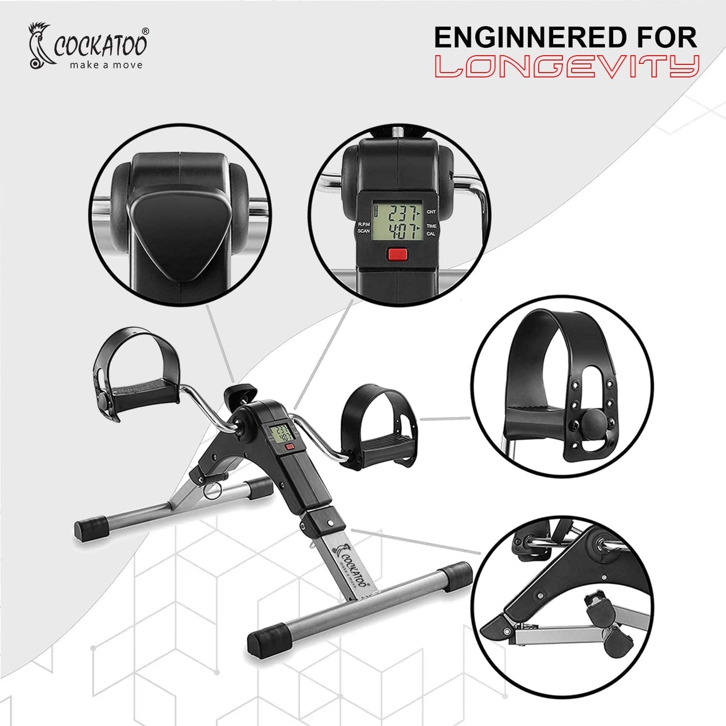 Pedal Exercise Cycle with Handle | Home Fitness Trainer for Arms & Legs