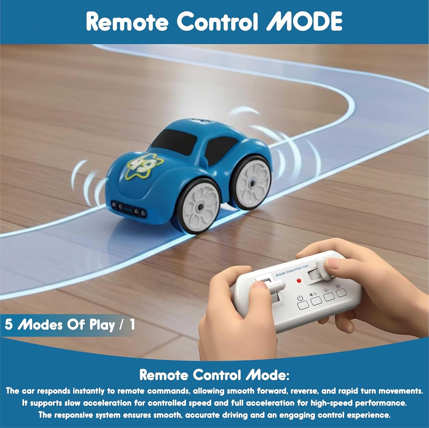 Magic Induction RC Car | Smart Sensor Toy Car with Line Tracking & Follow Me Mode