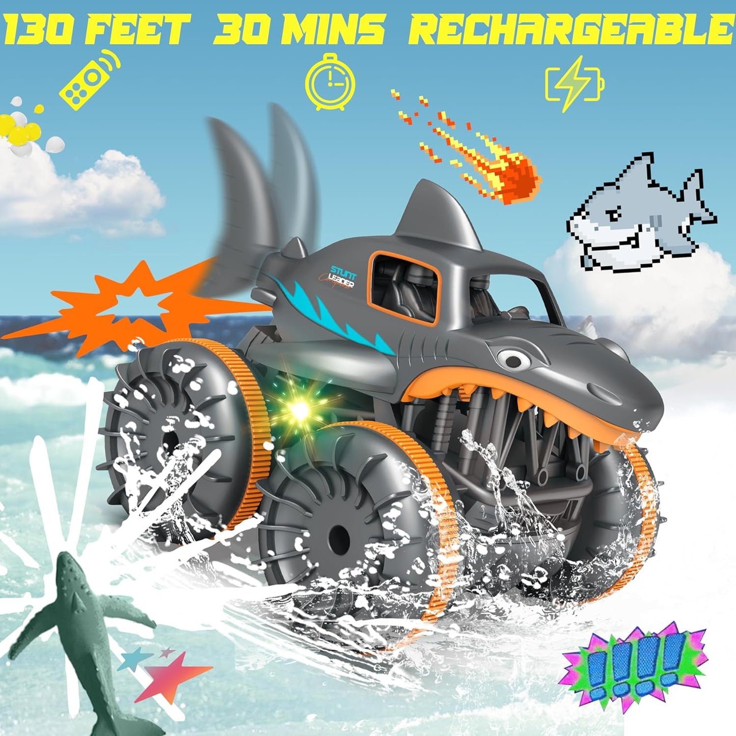 Shark Stunt RC Car – 360° Amphibious Remote Control Car