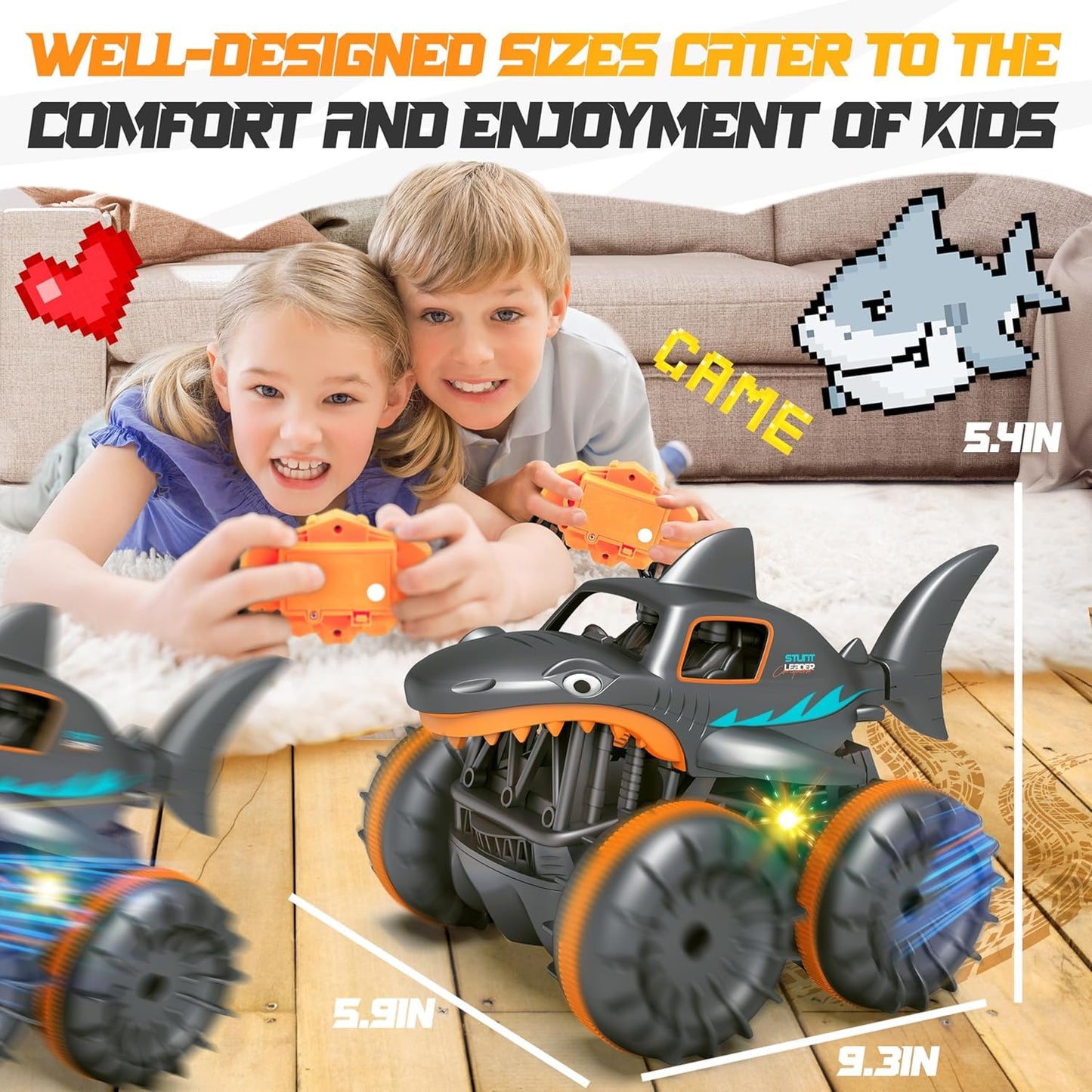 Shark Stunt RC Car – 360° Amphibious Remote Control Car