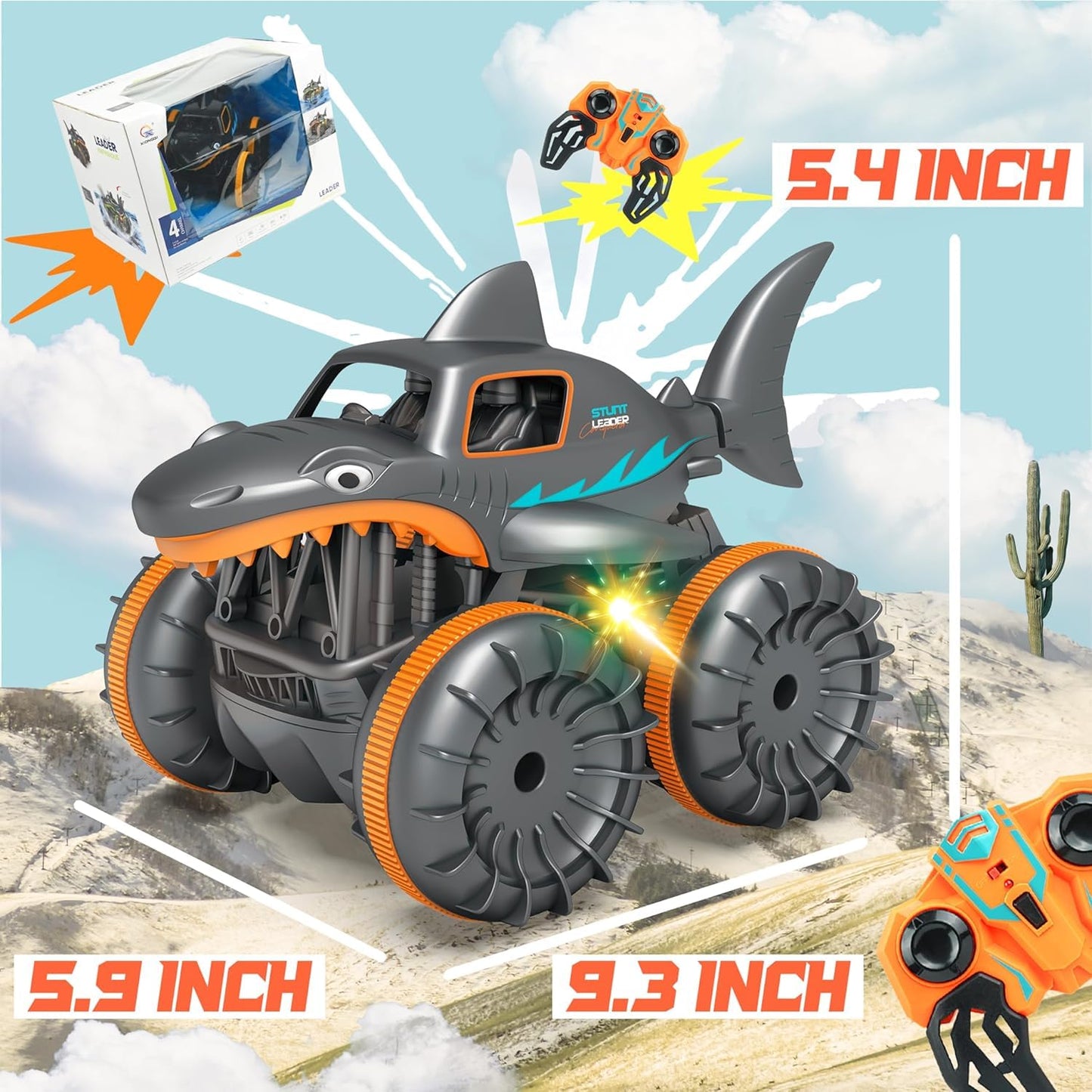 Shark Stunt RC Car – 360° Amphibious Remote Control Car